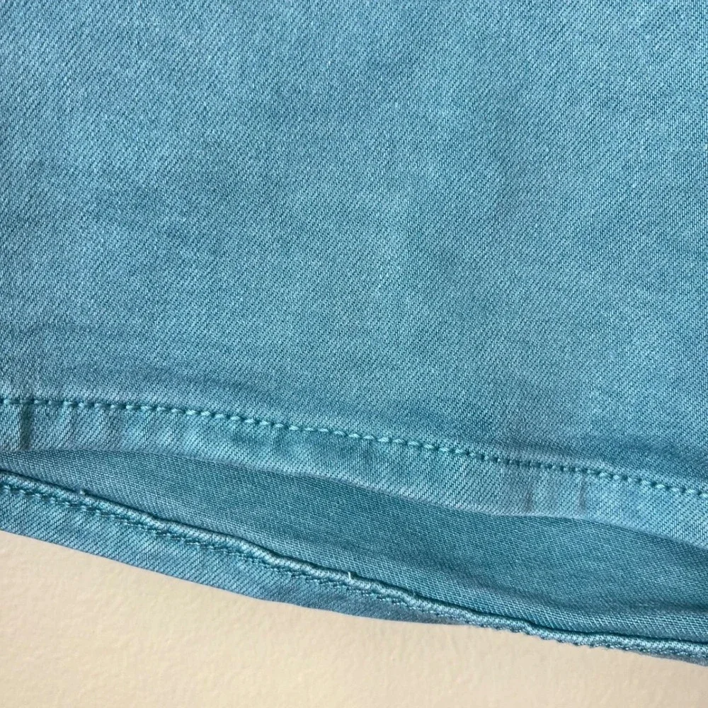 American Eagle Midi Shorts Womens 14 Teal Blue AEO Twill Super Stretch Chino - Picture 5 of 7